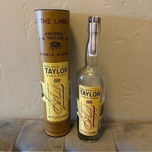 Empty EH Taylor Single Barrel Bourbon Whiskey Bottle